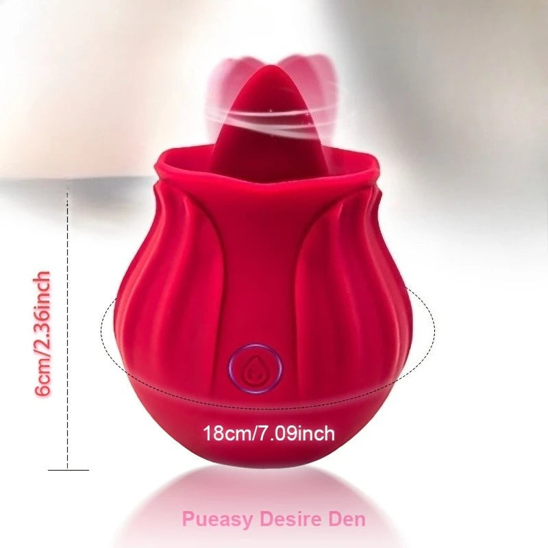 Hot  Sale Rose Tongue Licking Oral Sucking Vibrator for Women Clit Stimulator Female Masturbation Sucker Lick Sex Toy for Women