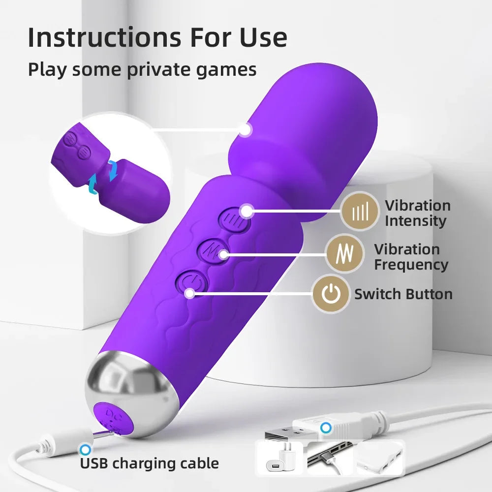 10 Modes G spot Clitoris Vibrator Stimulator Adult Supplies for Women Powerful Clit Massager AV Magic-Wand Female Erotic Sex Toy