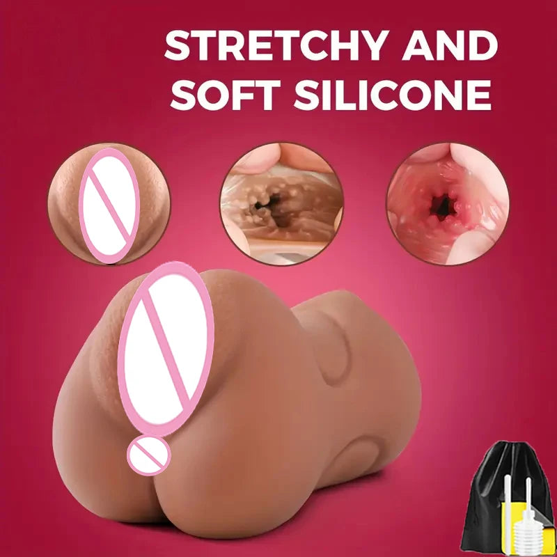 3 in 1 Realistic Male Masturbator with Pocket Pussy Vagina and Mouth Lifelike Sex Doll with Face TPE Portable Adult Sex Love Toy