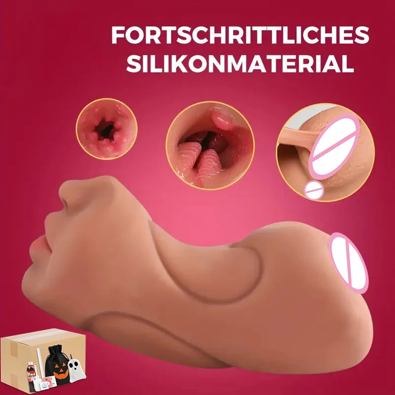 3 in 1 Realistic Male Masturbator with Pocket Pussy Vagina and Mouth Lifelike Sex Doll with Face TPE Portable Adult Sex Love Toy