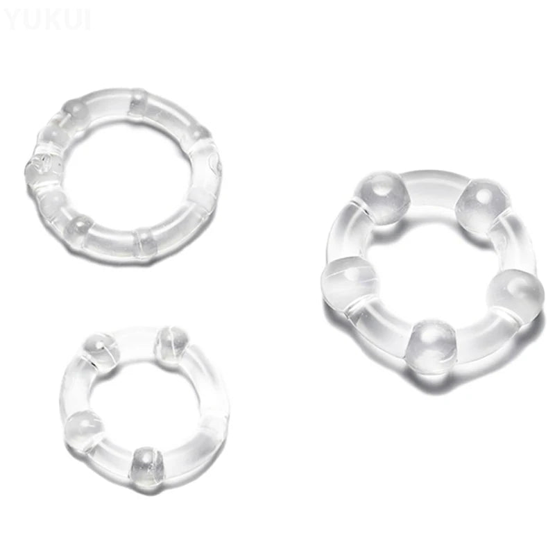 3 Pcs/Set Cock Ring Delay Ejaculation Penis Ring Sex Toys For Men Dick Enlargement Silicone Adult Supplies 18+ Stronger Erection