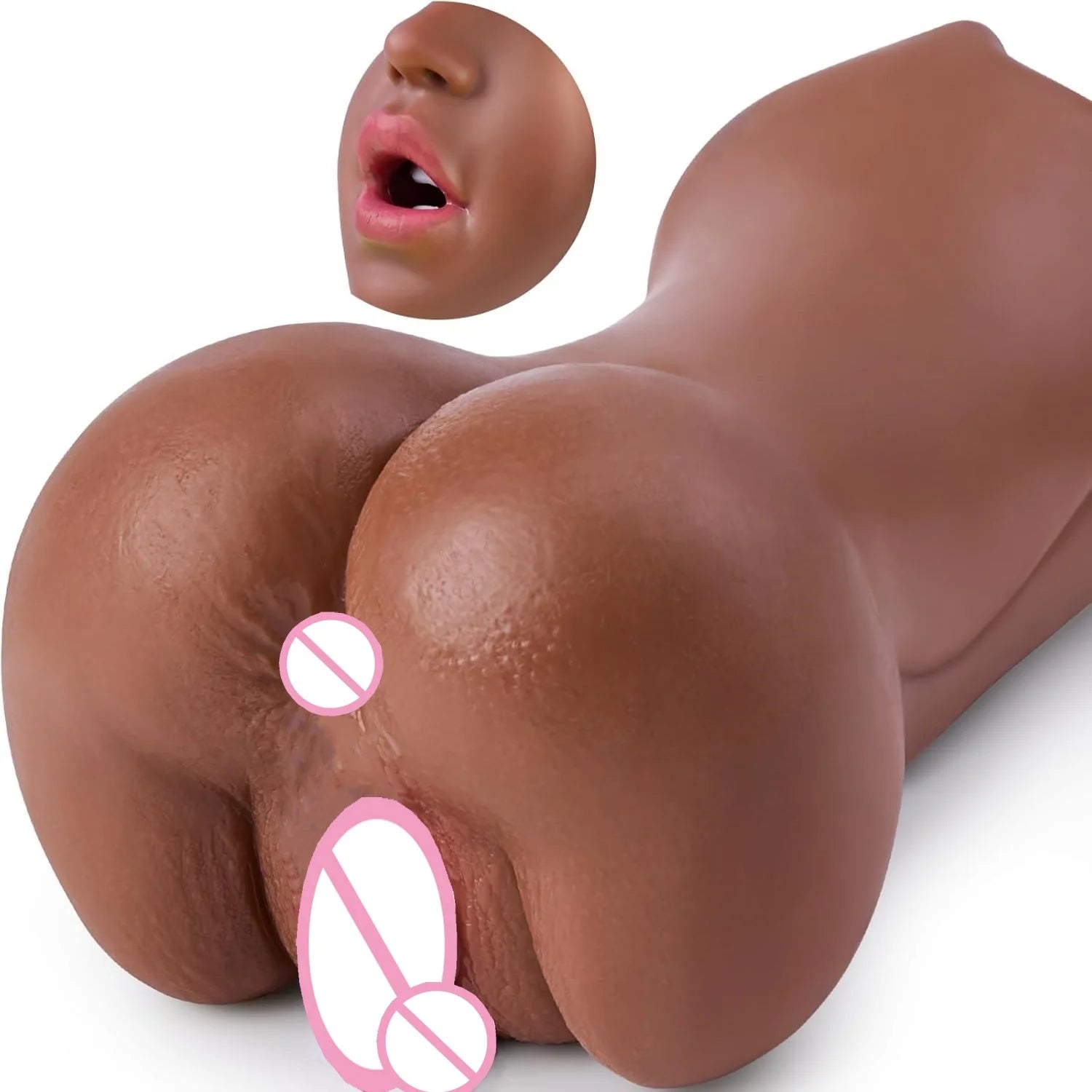 3 in 1 Male Masturbator Realistic Vagina Anal Mouth Real Deep Throat Pussy Sex Toys++
